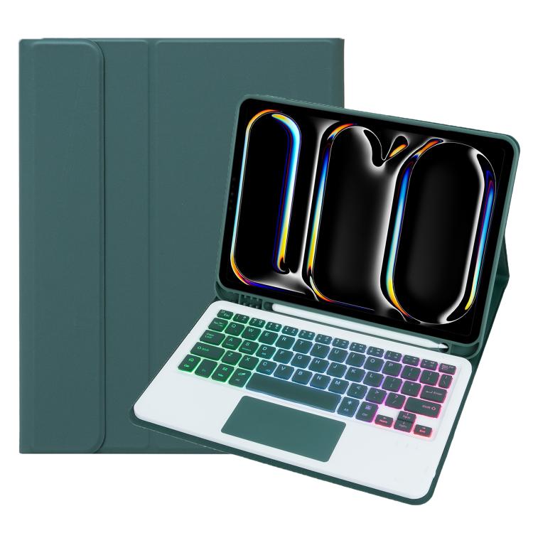 A13B-AS Backlight Bluetooth Touch Keyboard Leather Tablet Case with Pen Slot