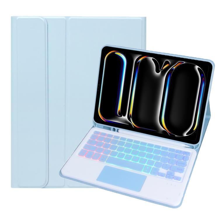 A13B-AS Backlight Bluetooth Touch Keyboard Leather Tablet Case with Pen Slot