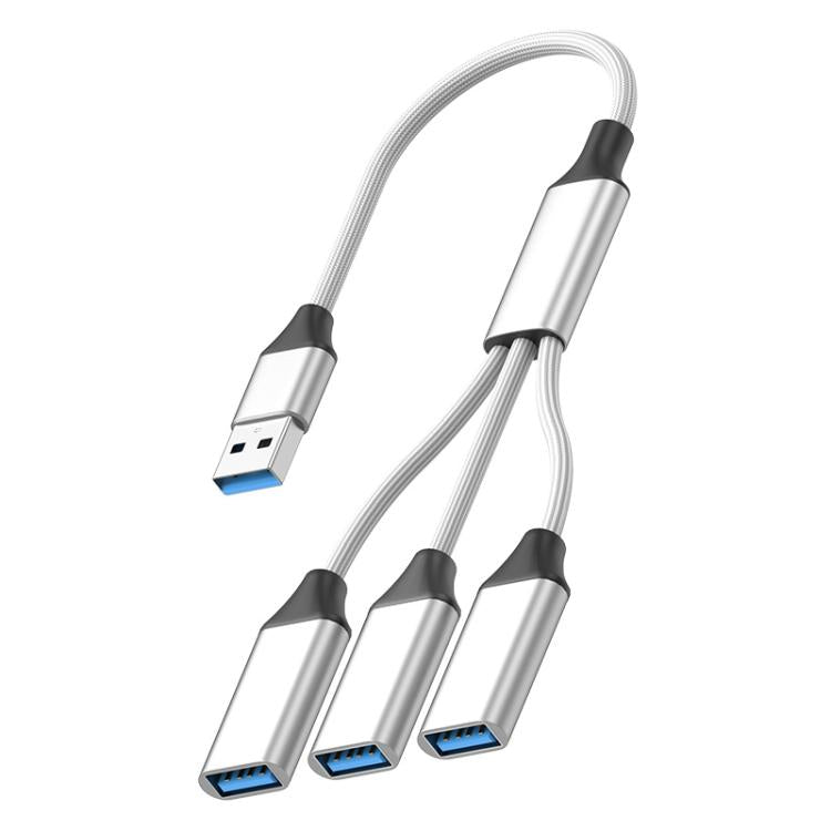 3 in 1 OTG Expander Splitter Dock Station — Fabric Silver