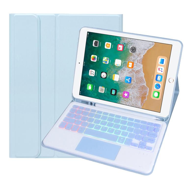 A07B-AS Backlight Bluetooth Touch Keyboard Leather Tablet Case with Pen Slot
