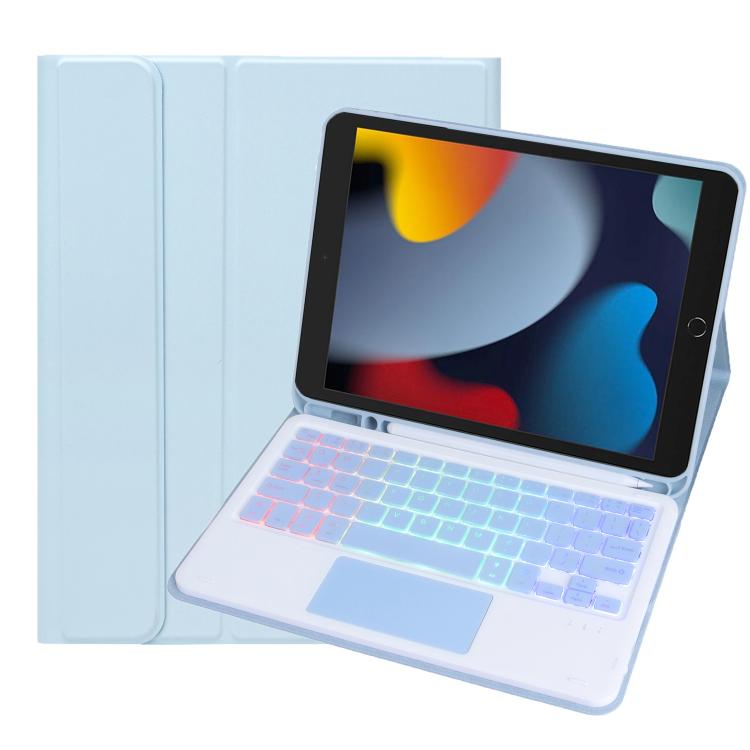 A102B-AS Backlight Bluetooth Touch Keyboard Leather Tablet Case with Pen Slot