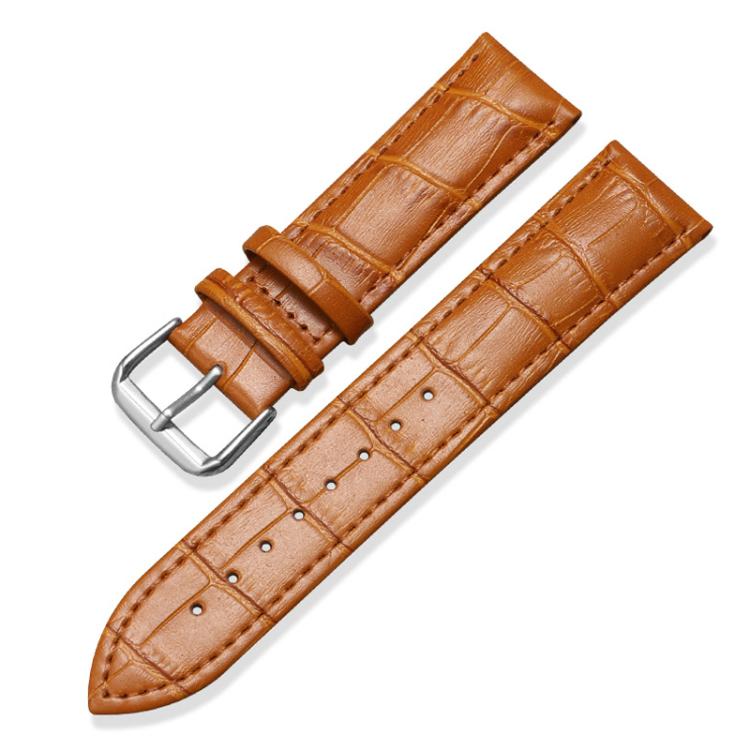 xDfind Bamboo Texture Pin Buckle Leather Watch Band — Brown