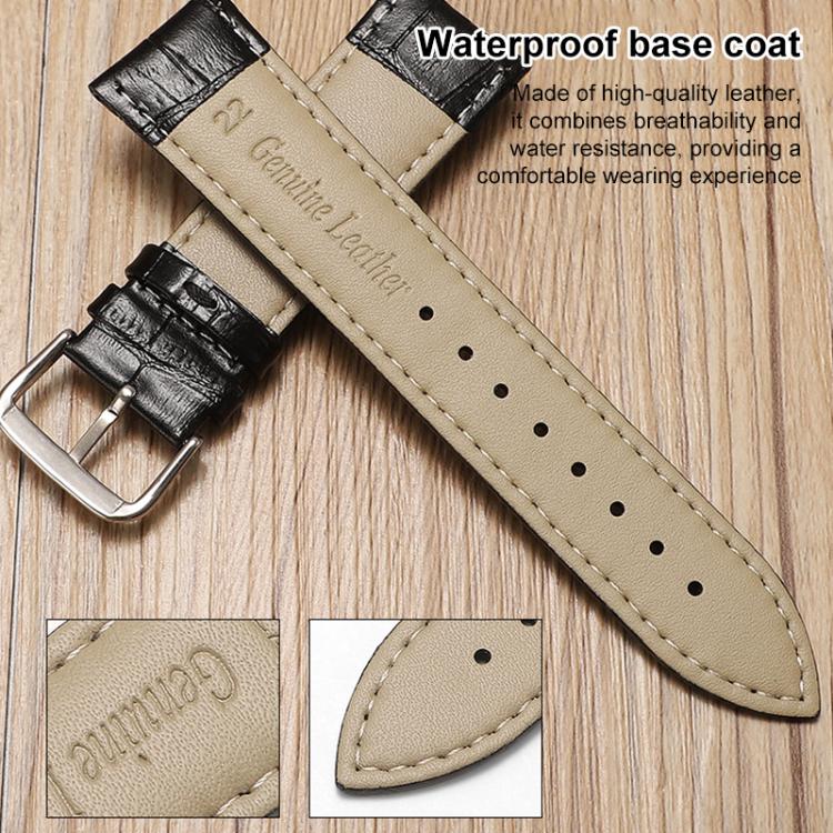 xDfind Bamboo Texture Pin Buckle Leather Watch Band