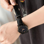 xDfind Bamboo Texture Pin Buckle Leather Watch Band