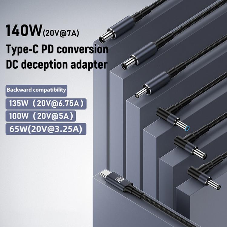 1.8m 140W Type-C to DC Laptop Charging Cable — DC6.0x3.7mm 20V7A