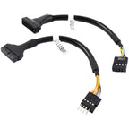 2pcs Computer Motherboard USB3.0 Adapter Cable — 9 Pin Male to 20 Pin Female