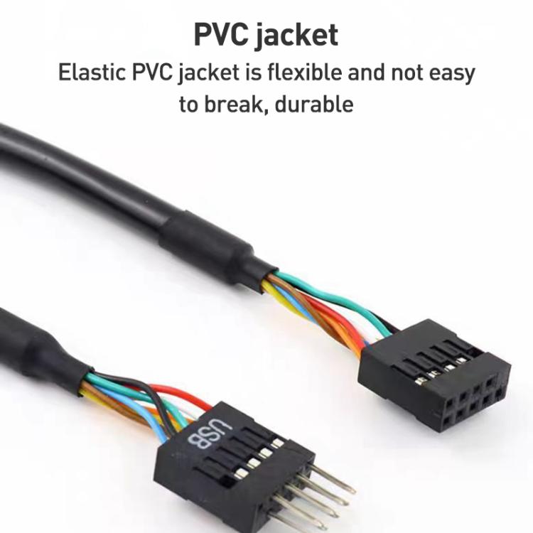2pcs Computer Motherboard USB3.0 Adapter Cable — 9 Pin Male to 20 Pin Female