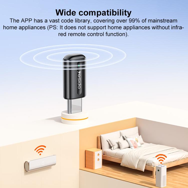 Yesido EC26L 8 Pin Mobile Phone Smart Remote Control Infrared Transmitter