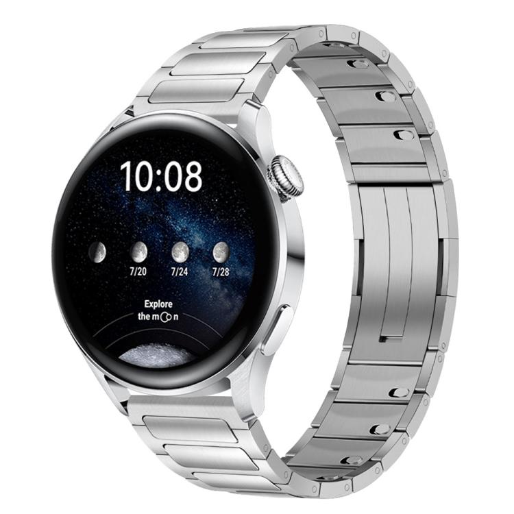 Tri-beads Side-detachable Buckle Stainless Steel Watch Band — Black