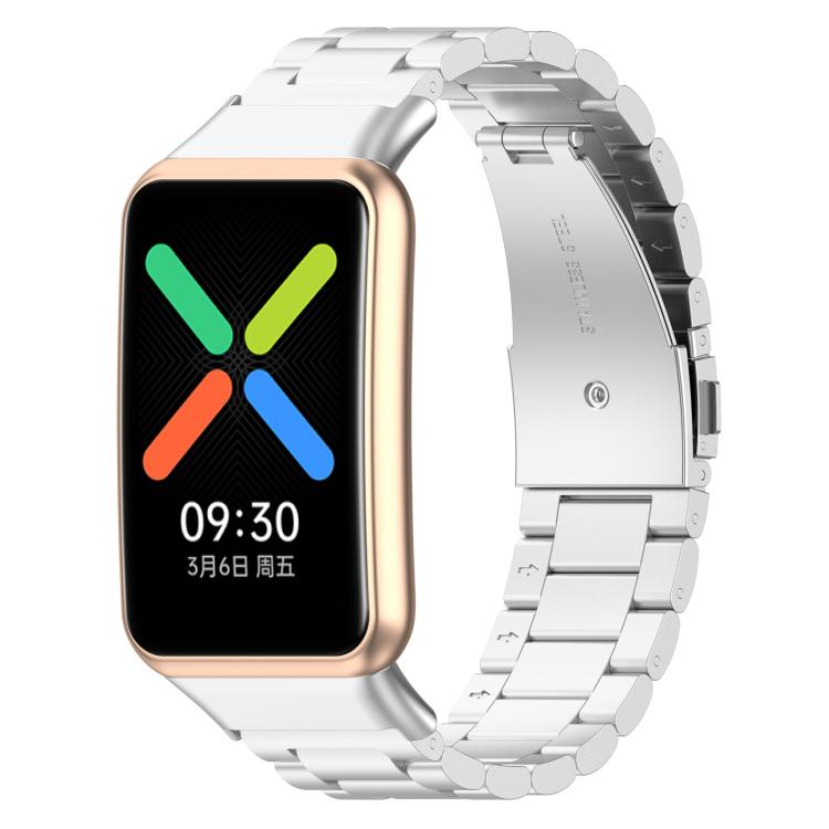 Tri-beads Flat Buckle Titanium Alloy Watch Band — For OPPO Watch 1 41mm