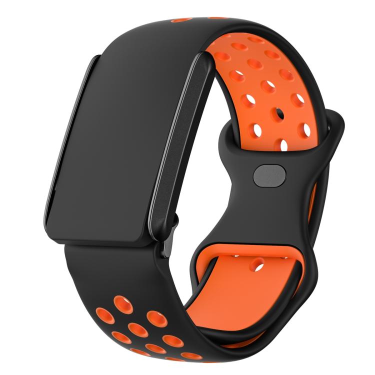 Hole Style Butterfly Buckle Two Color Silicone Watch Band