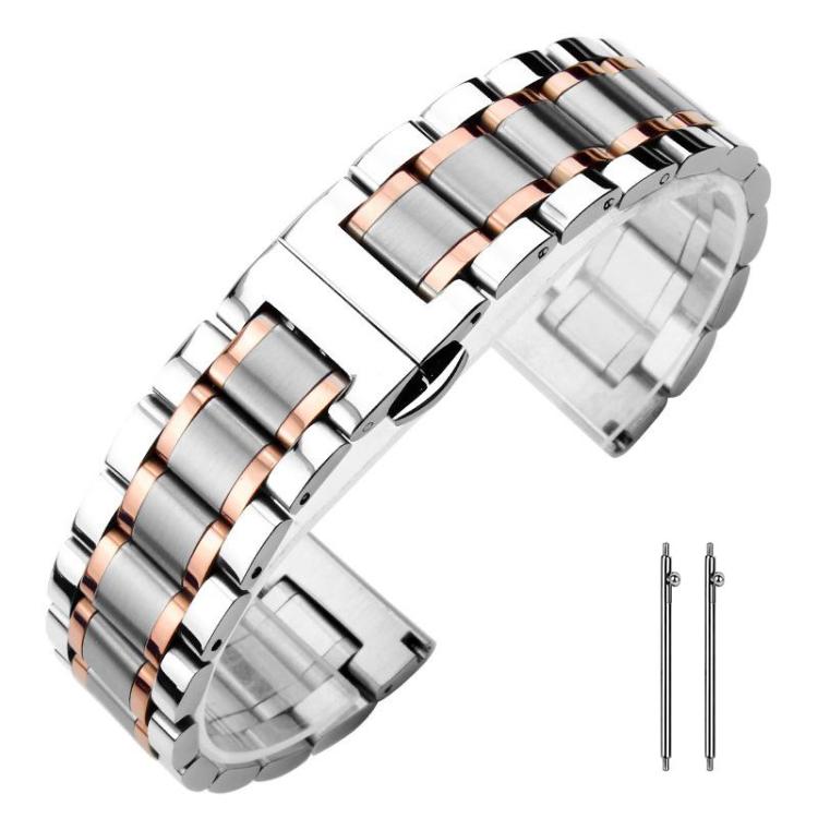 xDfind Five-bead Solid Stainless Steel Butterfly Buckle Watch Band — view 18