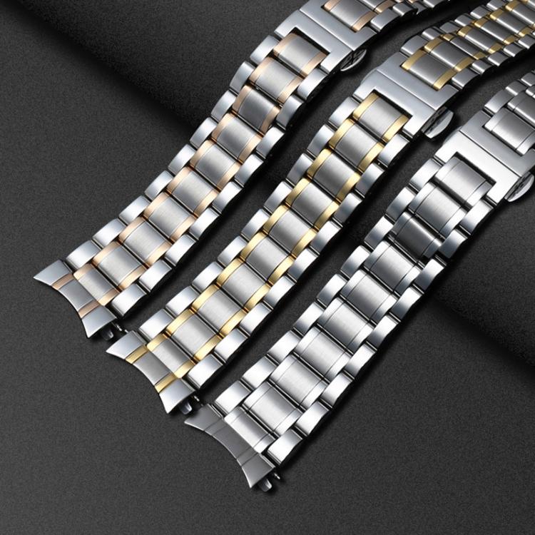 xDfind Five-bead Solid Stainless Steel Butterfly Buckle Watch Band