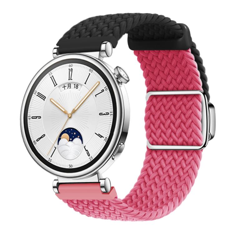Woven Splicing Color Magnetic Silver Buckle Watch Band — Pink Sand Starlight