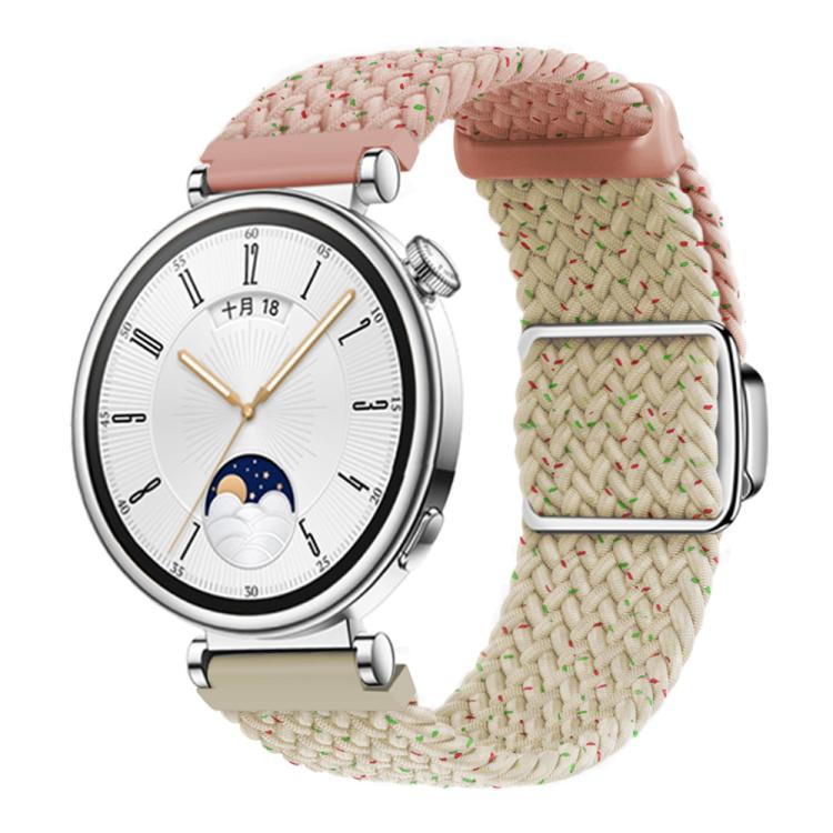 Woven Splicing Color Magnetic Silver Buckle Watch Band — Cactus Yellow