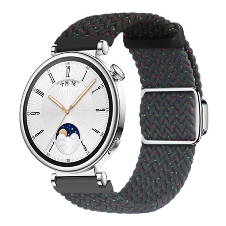 Woven Splicing Color Magnetic Silver Buckle Watch Band — Colorful Pink Colorful Dot