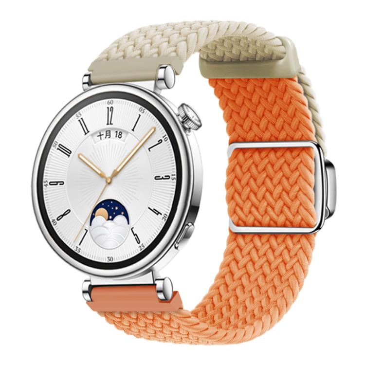 Woven Splicing Color Magnetic Silver Buckle Watch Band — Colorful Black Deep Blue