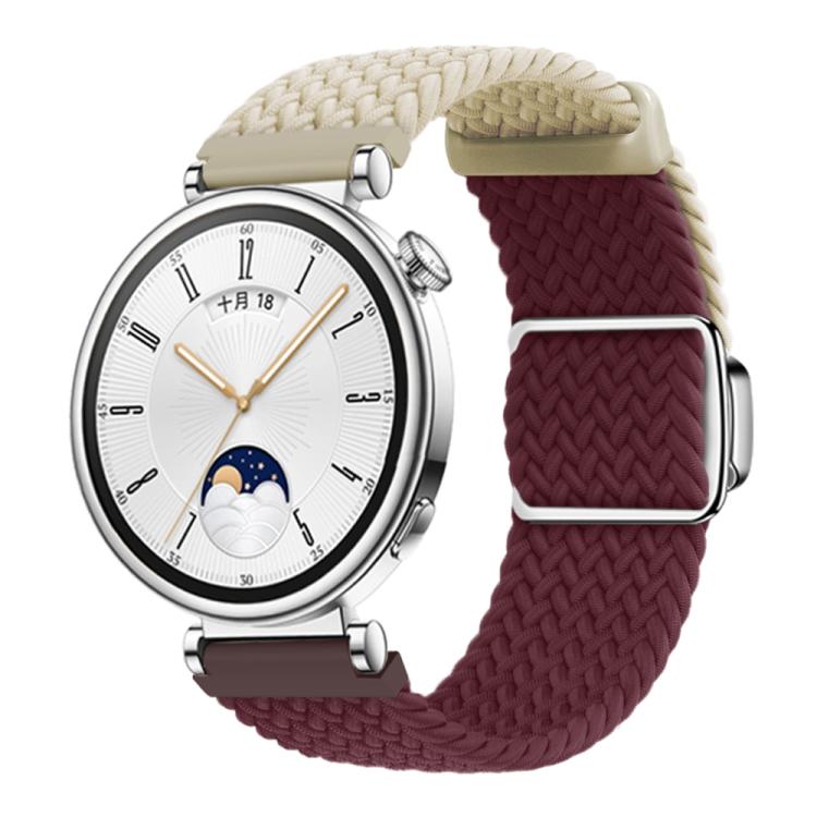 Woven Splicing Color Magnetic Silver Buckle Watch Band — Starlight Orange