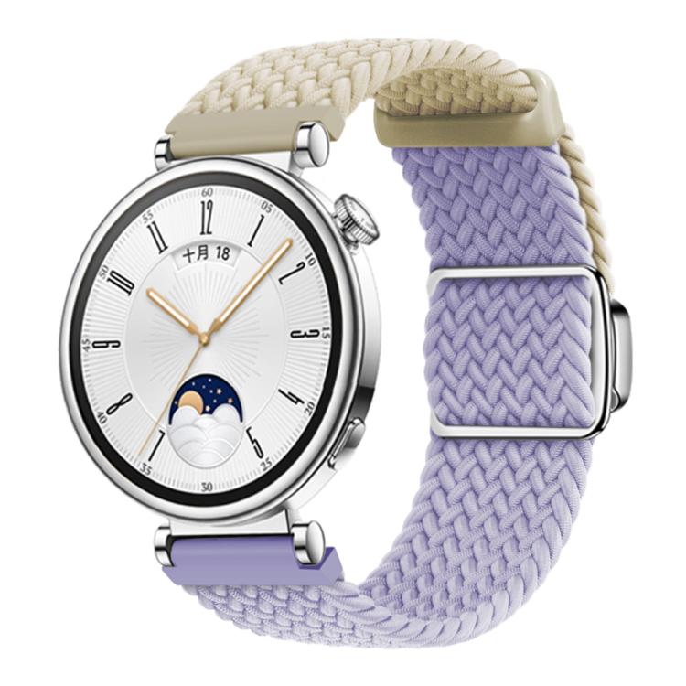 Woven Splicing Color Magnetic Silver Buckle Watch Band — Starlight Light Grey
