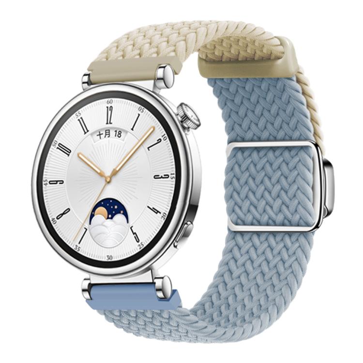 Woven Splicing Color Magnetic Silver Buckle Watch Band — Starlight Smoke Purple