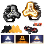 2pcs/Pack Car 80W High-power Matrix Triangle Cannon Work Light with Cable Set