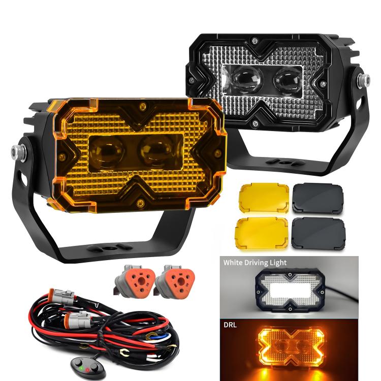 2pcs/Pack Car 70W High-power Matrix Eyes Work Light with Cable Set