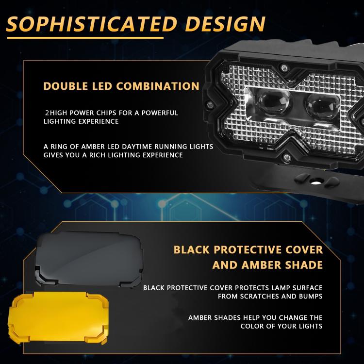 2pcs/Pack Car 70W High-power Matrix Eyes Work Light with Cable Set
