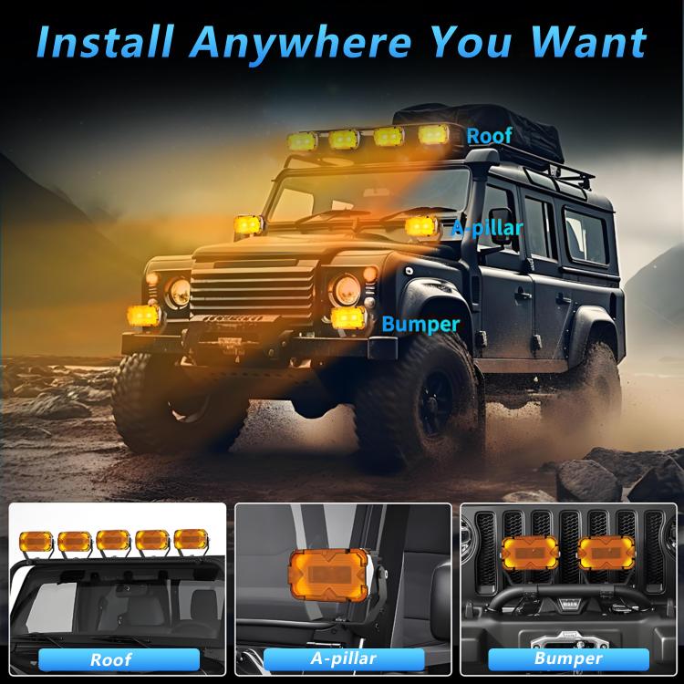 2pcs/Pack Car 70W High-power Matrix Eyes Work Light with Cable Set