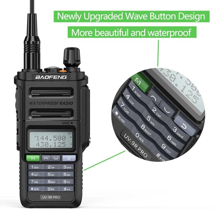 Baofeng UV-9R PRO Dot Matrix LCD Screen IP57 Waterproof Handheld Analog Walkie Talkie — view 8