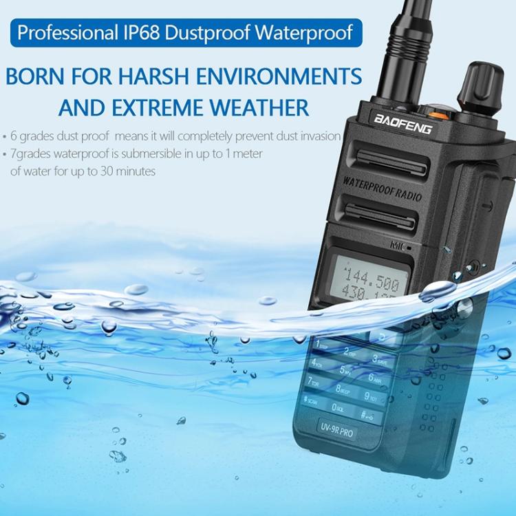 Baofeng UV-9R PRO Dot Matrix LCD Screen IP57 Waterproof Handheld Analog Walkie Talkie — view 12
