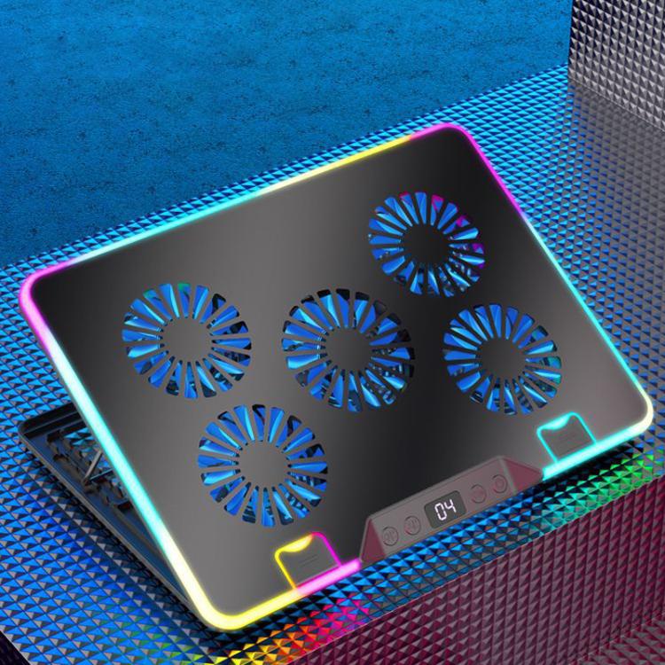 6-Speed Adjustable 5 Fan Laptop Cooler with RGB, NUOXI F36-5 — NUOXI F36-5