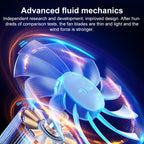 6-Speed Adjustable 5 Fan Laptop Cooler with RGB, NUOXI F36-5 — Silver