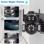 X7 2MP Multi-lens Panoramic Solar Surveillance PTZ Dome Camera