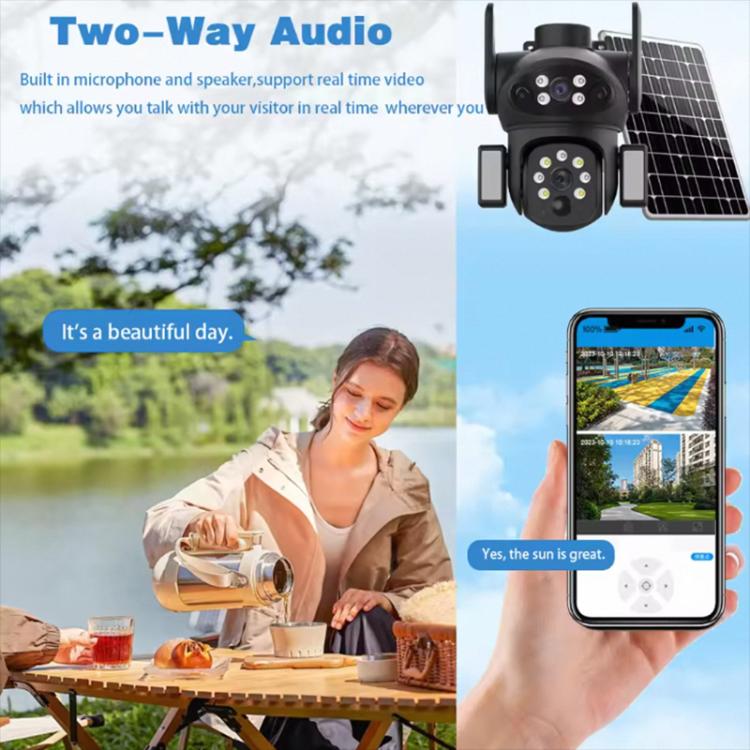 X7 2MP Multi-lens Panoramic Solar Surveillance PTZ Dome Camera