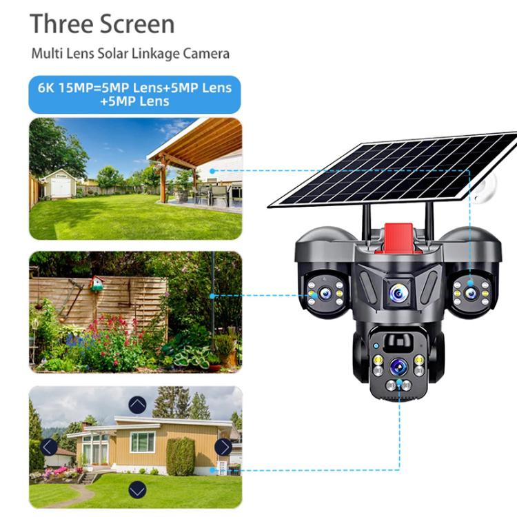D31 9MP Multi-lens Panoramic Solar Surveillance PTZ Dome Camera