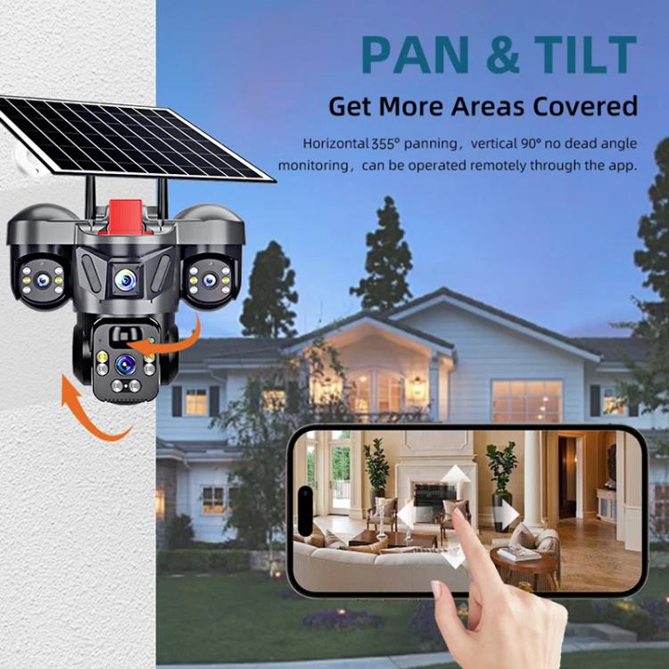 D31 9MP Multi-lens Panoramic Solar Surveillance PTZ Dome Camera