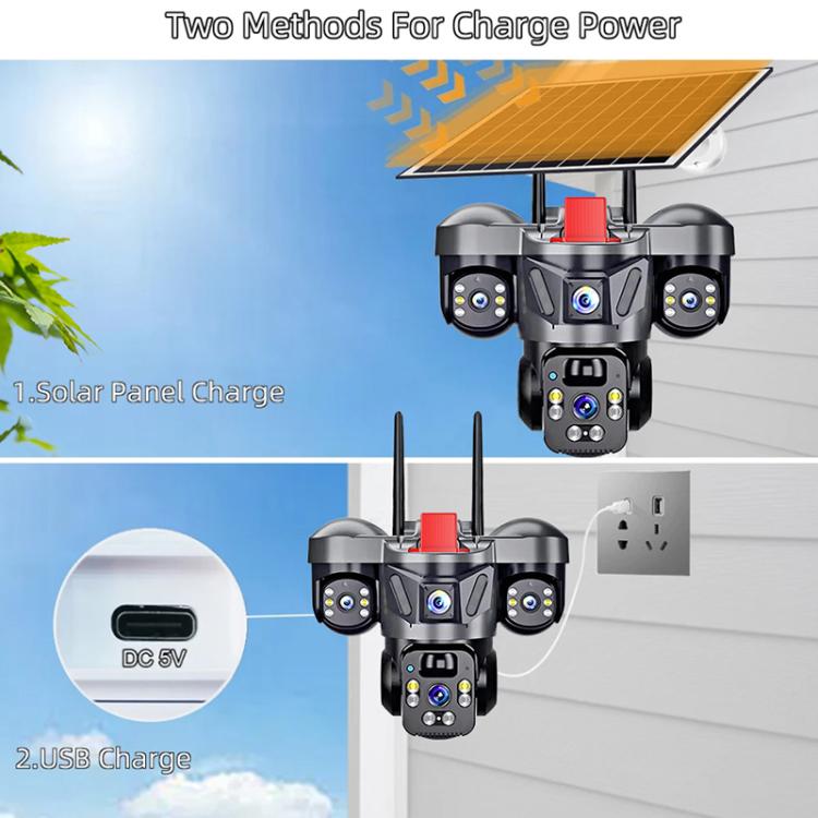 D31 9MP Multi-lens Panoramic Solar Surveillance PTZ Dome Camera