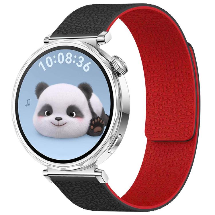xDfind Flat Head Litchi Texture Magnetic Silicone Watch Band — 20mm