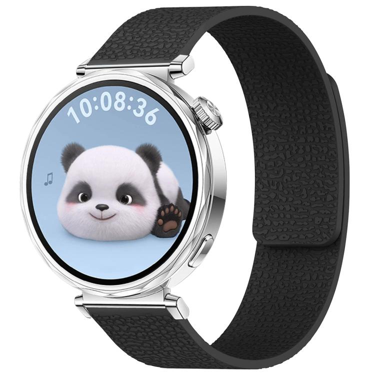 xDfind Flat Head Litchi Texture Magnetic Silicone Watch Band — 22mm