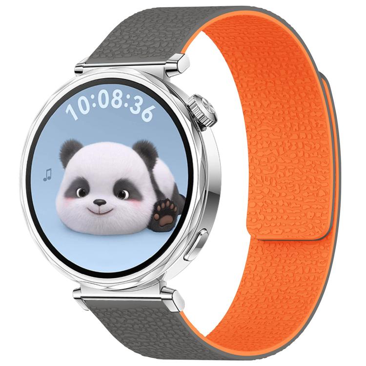 xDfind Flat Head Litchi Texture Magnetic Silicone Watch Band — 14mm