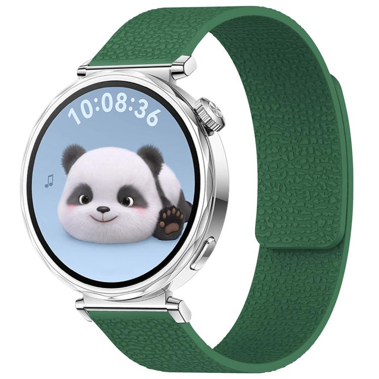 xDfind Flat Head Litchi Texture Magnetic Silicone Watch Band — White Blue