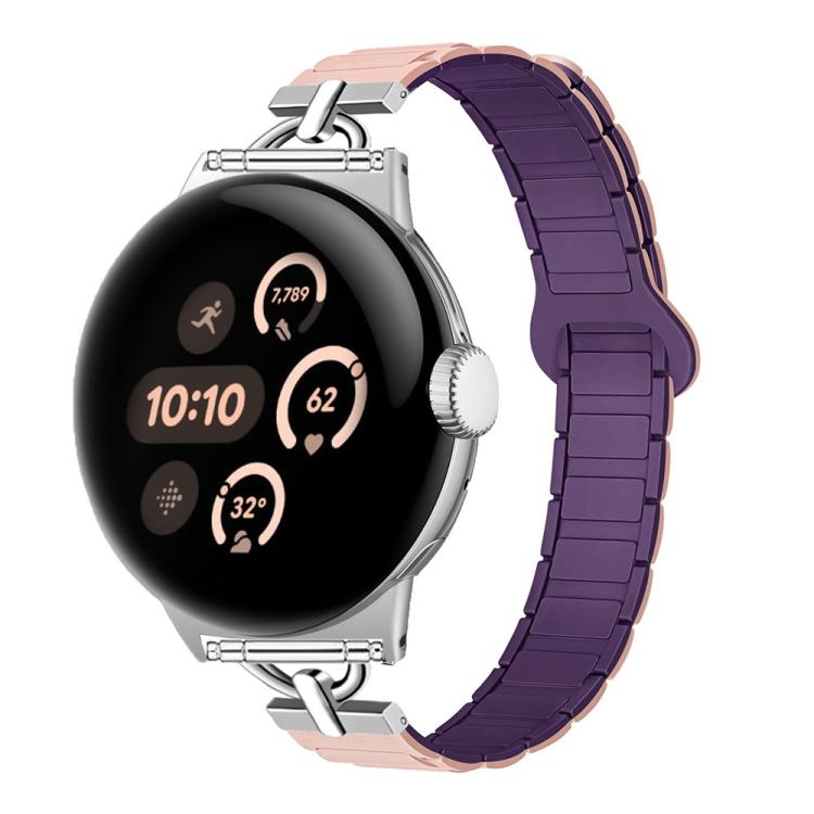 D-shaped Tri-beads Magnetic Silicone Watch Band — 22mm