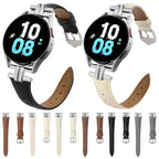 H-shaped Metal Buckle Leather Watch Band