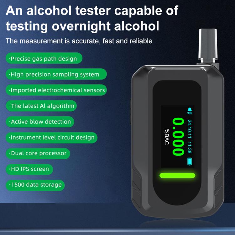 D2000 HD IPS Screen Portable Blow-Type High-Precision Alcohol Content Tester