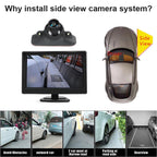 1080P 5 inch HD Display Screen Side Front Blind Spot Camera Image Assistance System Kit — view 3