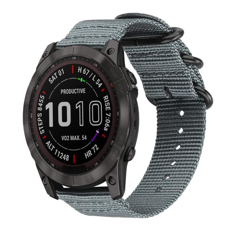 xDfind Ring Buckle Nylon Canvas Watch Band — Black