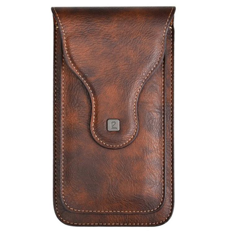 VIETAO Dual-Layer Pockets Crazy Horse Waist-Hanging Phone Bag — Black