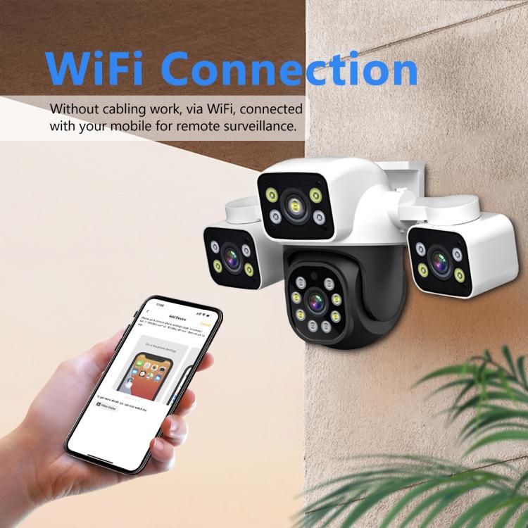 ESCAM PT223 3x4MP HD Motion Detection WiFi Three-screen PTZ IP Camera