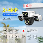 ESCAM PT223 3x4MP HD Motion Detection WiFi Three-screen PTZ IP Camera