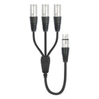 3-Way Splitter Audio Cable, Length: 60cm — XLR Female to 3 XLR Male